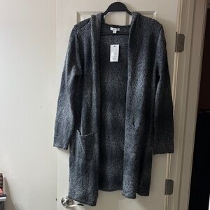 Nine West Charcoal Open-Front Cardigan